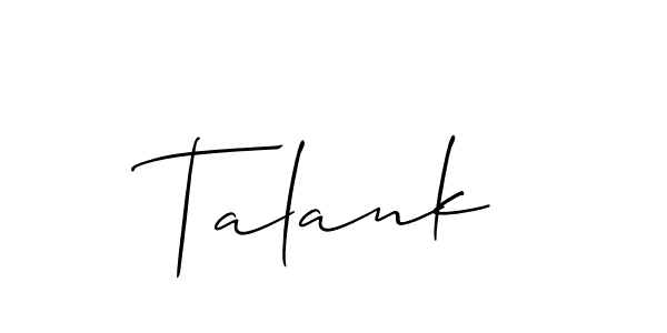 Similarly Allison_Script is the best handwritten signature design. Signature creator online .You can use it as an online autograph creator for name Talank. Talank signature style 2 images and pictures png