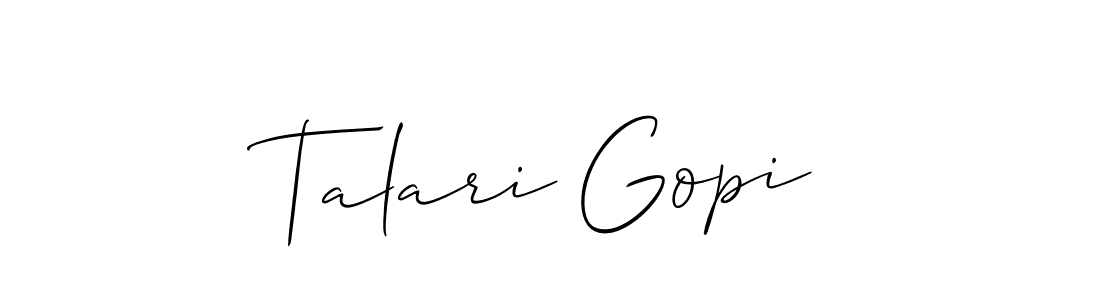 Talari Gopi stylish signature style. Best Handwritten Sign (Allison_Script) for my name. Handwritten Signature Collection Ideas for my name Talari Gopi. Talari Gopi signature style 2 images and pictures png