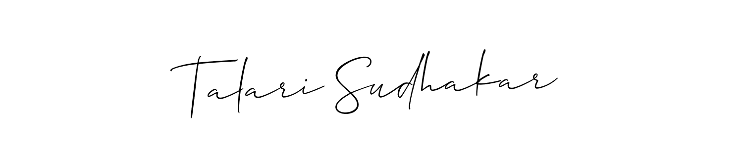 Design your own signature with our free online signature maker. With this signature software, you can create a handwritten (Allison_Script) signature for name Talari Sudhakar. Talari Sudhakar signature style 2 images and pictures png
