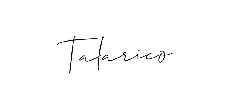 Make a beautiful signature design for name Talarico. With this signature (Allison_Script) style, you can create a handwritten signature for free. Talarico signature style 2 images and pictures png