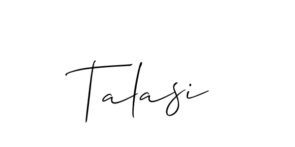 How to make Talasi signature? Allison_Script is a professional autograph style. Create handwritten signature for Talasi name. Talasi signature style 2 images and pictures png