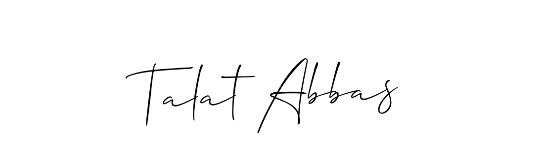 How to make Talat Abbas name signature. Use Allison_Script style for creating short signs online. This is the latest handwritten sign. Talat Abbas signature style 2 images and pictures png