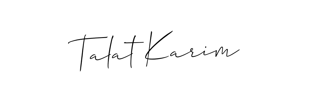 Also You can easily find your signature by using the search form. We will create Talat Karim name handwritten signature images for you free of cost using Allison_Script sign style. Talat Karim signature style 2 images and pictures png