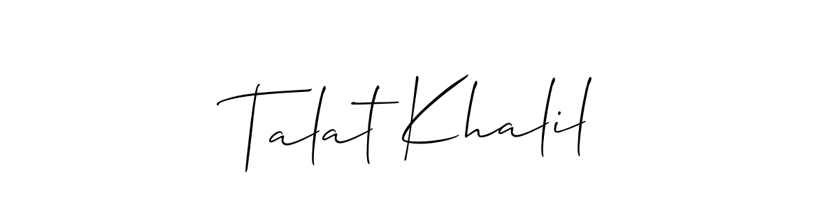 Also we have Talat Khalil name is the best signature style. Create professional handwritten signature collection using Allison_Script autograph style. Talat Khalil signature style 2 images and pictures png