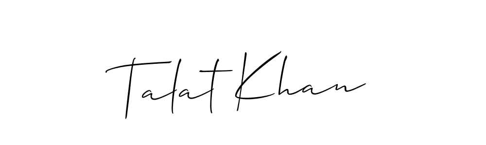 Also You can easily find your signature by using the search form. We will create Talat Khan name handwritten signature images for you free of cost using Allison_Script sign style. Talat Khan signature style 2 images and pictures png