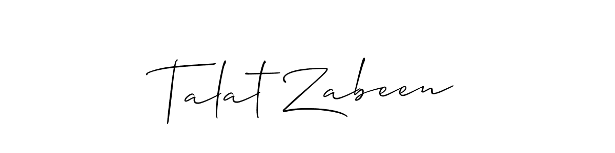 Allison_Script is a professional signature style that is perfect for those who want to add a touch of class to their signature. It is also a great choice for those who want to make their signature more unique. Get Talat Zabeen name to fancy signature for free. Talat Zabeen signature style 2 images and pictures png