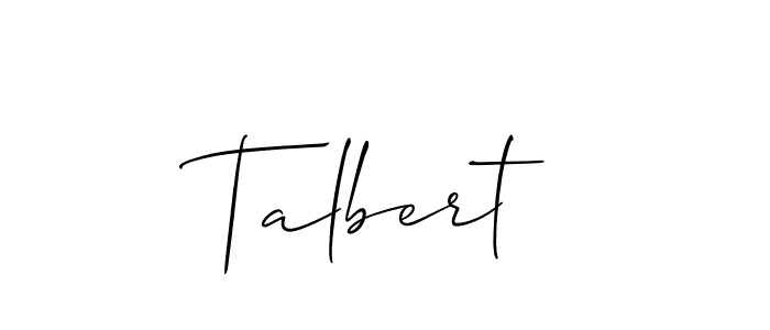 Create a beautiful signature design for name Talbert. With this signature (Allison_Script) fonts, you can make a handwritten signature for free. Talbert signature style 2 images and pictures png