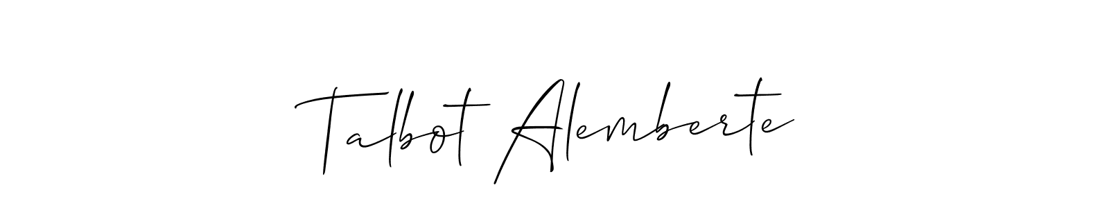 It looks lik you need a new signature style for name Talbot Alemberte. Design unique handwritten (Allison_Script) signature with our free signature maker in just a few clicks. Talbot Alemberte signature style 2 images and pictures png