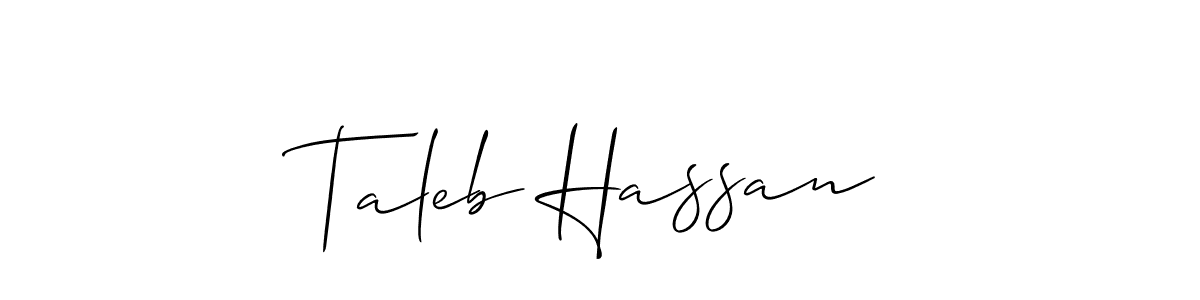 Create a beautiful signature design for name Taleb Hassan. With this signature (Allison_Script) fonts, you can make a handwritten signature for free. Taleb Hassan signature style 2 images and pictures png