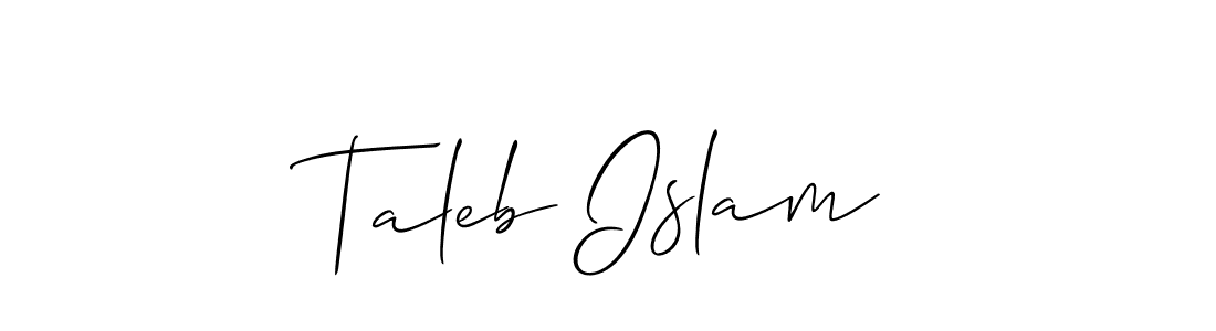 How to make Taleb Islam name signature. Use Allison_Script style for creating short signs online. This is the latest handwritten sign. Taleb Islam signature style 2 images and pictures png