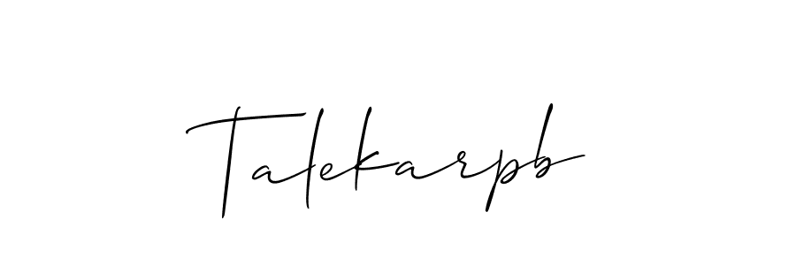 Allison_Script is a professional signature style that is perfect for those who want to add a touch of class to their signature. It is also a great choice for those who want to make their signature more unique. Get Talekarpb name to fancy signature for free. Talekarpb signature style 2 images and pictures png