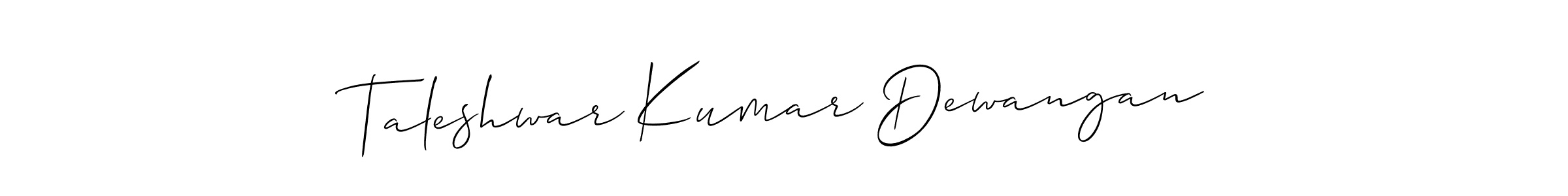 Make a beautiful signature design for name Taleshwar Kumar Dewangan. With this signature (Allison_Script) style, you can create a handwritten signature for free. Taleshwar Kumar Dewangan signature style 2 images and pictures png