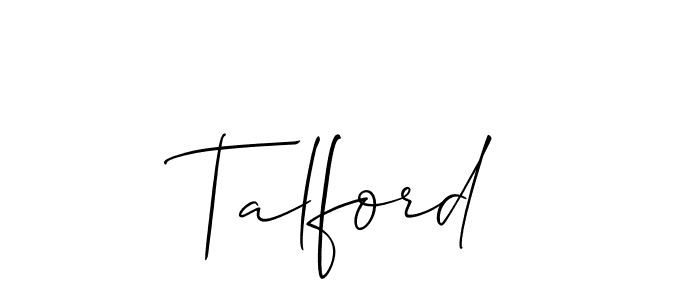 Design your own signature with our free online signature maker. With this signature software, you can create a handwritten (Allison_Script) signature for name Talford. Talford signature style 2 images and pictures png