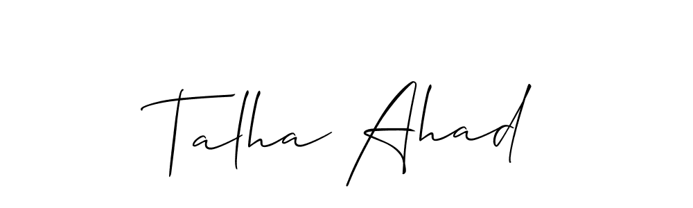 if you are searching for the best signature style for your name Talha Ahad. so please give up your signature search. here we have designed multiple signature styles  using Allison_Script. Talha Ahad signature style 2 images and pictures png