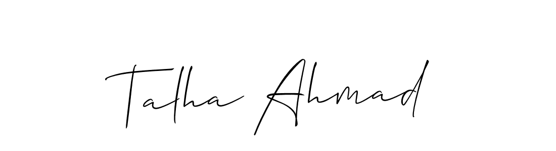 Also we have Talha Ahmad name is the best signature style. Create professional handwritten signature collection using Allison_Script autograph style. Talha Ahmad signature style 2 images and pictures png