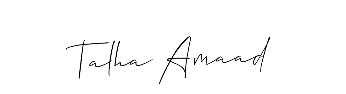 How to Draw Talha Amaad signature style? Allison_Script is a latest design signature styles for name Talha Amaad. Talha Amaad signature style 2 images and pictures png
