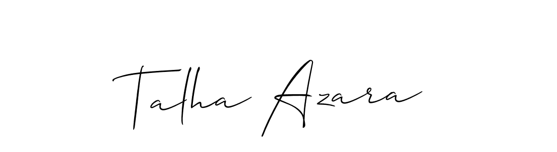 Talha Azara stylish signature style. Best Handwritten Sign (Allison_Script) for my name. Handwritten Signature Collection Ideas for my name Talha Azara. Talha Azara signature style 2 images and pictures png