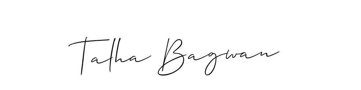 It looks lik you need a new signature style for name Talha Bagwan. Design unique handwritten (Allison_Script) signature with our free signature maker in just a few clicks. Talha Bagwan signature style 2 images and pictures png