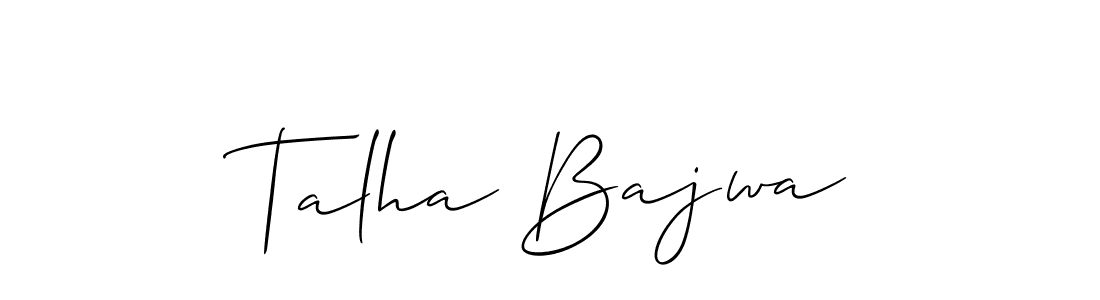 Design your own signature with our free online signature maker. With this signature software, you can create a handwritten (Allison_Script) signature for name Talha Bajwa. Talha Bajwa signature style 2 images and pictures png