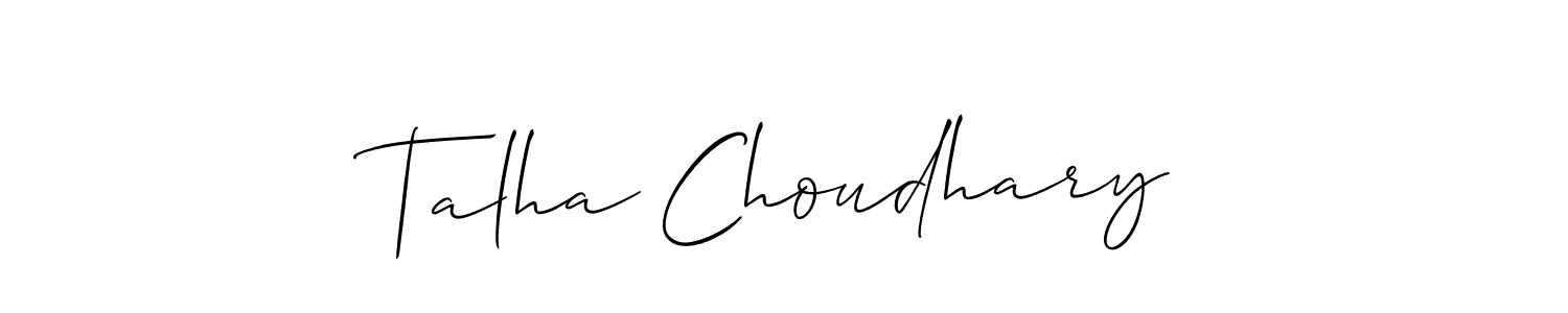 Use a signature maker to create a handwritten signature online. With this signature software, you can design (Allison_Script) your own signature for name Talha Choudhary. Talha Choudhary signature style 2 images and pictures png