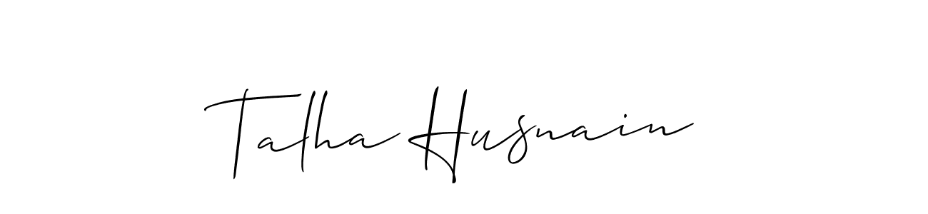 Make a beautiful signature design for name Talha Husnain. With this signature (Allison_Script) style, you can create a handwritten signature for free. Talha Husnain signature style 2 images and pictures png