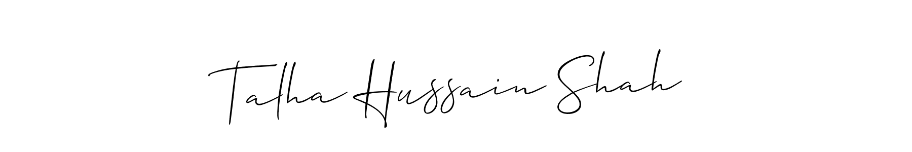 This is the best signature style for the Talha Hussain Shah name. Also you like these signature font (Allison_Script). Mix name signature. Talha Hussain Shah signature style 2 images and pictures png