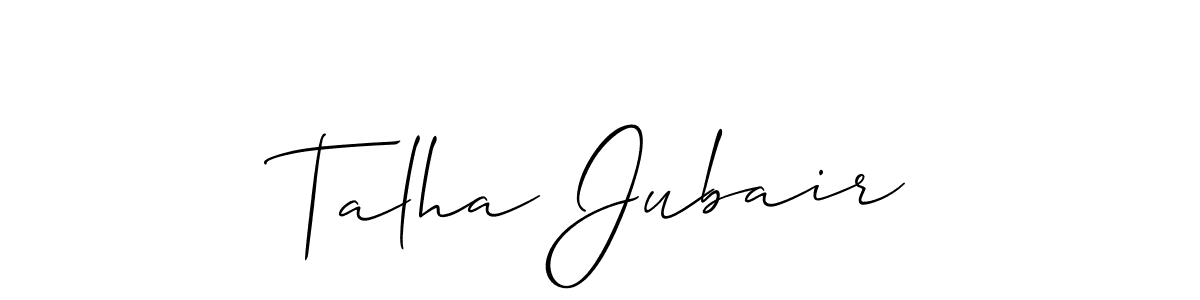 How to make Talha Jubair name signature. Use Allison_Script style for creating short signs online. This is the latest handwritten sign. Talha Jubair signature style 2 images and pictures png