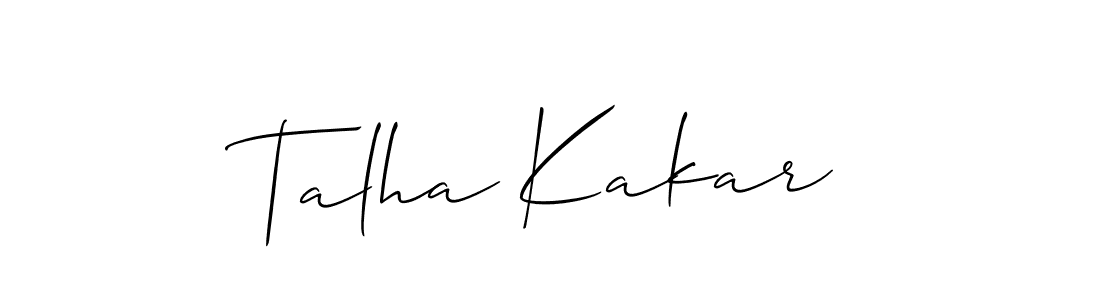 How to make Talha Kakar name signature. Use Allison_Script style for creating short signs online. This is the latest handwritten sign. Talha Kakar signature style 2 images and pictures png