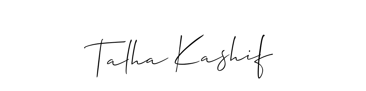 Use a signature maker to create a handwritten signature online. With this signature software, you can design (Allison_Script) your own signature for name Talha Kashif. Talha Kashif signature style 2 images and pictures png