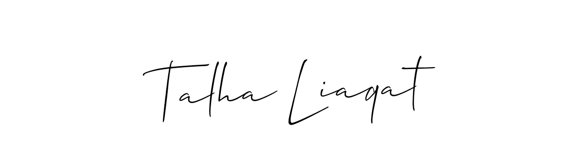 Also we have Talha Liaqat name is the best signature style. Create professional handwritten signature collection using Allison_Script autograph style. Talha Liaqat signature style 2 images and pictures png