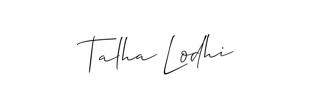 You should practise on your own different ways (Allison_Script) to write your name (Talha Lodhi) in signature. don't let someone else do it for you. Talha Lodhi signature style 2 images and pictures png