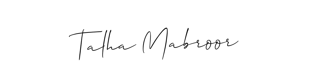 Make a beautiful signature design for name Talha Mabroor. With this signature (Allison_Script) style, you can create a handwritten signature for free. Talha Mabroor signature style 2 images and pictures png