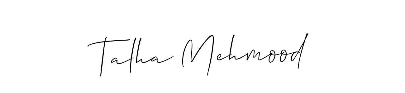 Also we have Talha Mehmood name is the best signature style. Create professional handwritten signature collection using Allison_Script autograph style. Talha Mehmood signature style 2 images and pictures png