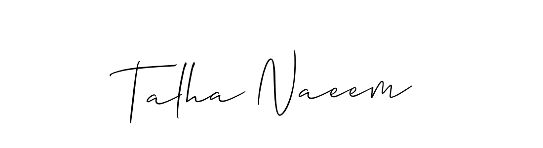 How to make Talha Naeem signature? Allison_Script is a professional autograph style. Create handwritten signature for Talha Naeem name. Talha Naeem signature style 2 images and pictures png