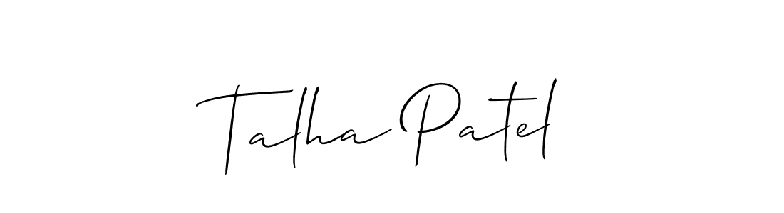 Create a beautiful signature design for name Talha Patel. With this signature (Allison_Script) fonts, you can make a handwritten signature for free. Talha Patel signature style 2 images and pictures png