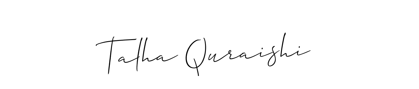 Also we have Talha Quraishi name is the best signature style. Create professional handwritten signature collection using Allison_Script autograph style. Talha Quraishi signature style 2 images and pictures png