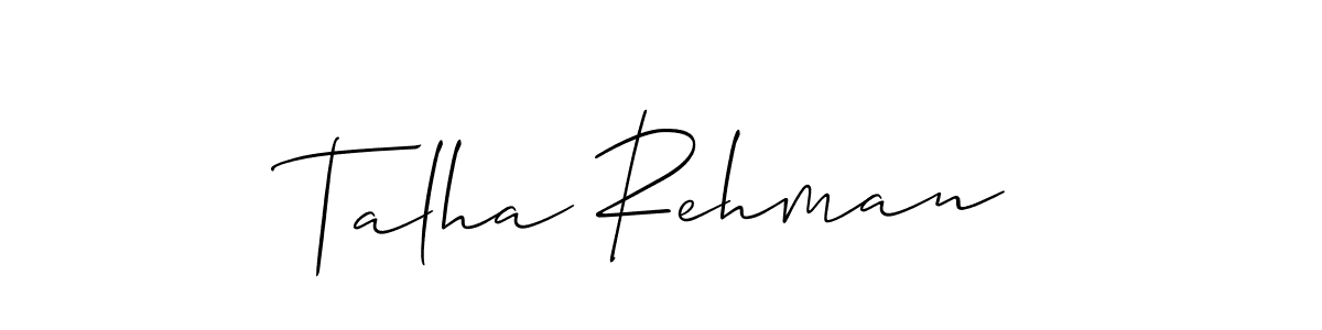 Design your own signature with our free online signature maker. With this signature software, you can create a handwritten (Allison_Script) signature for name Talha Rehman. Talha Rehman signature style 2 images and pictures png