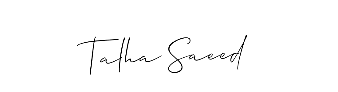 It looks lik you need a new signature style for name Talha Saeed. Design unique handwritten (Allison_Script) signature with our free signature maker in just a few clicks. Talha Saeed signature style 2 images and pictures png