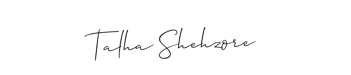 Allison_Script is a professional signature style that is perfect for those who want to add a touch of class to their signature. It is also a great choice for those who want to make their signature more unique. Get Talha Shehzore name to fancy signature for free. Talha Shehzore signature style 2 images and pictures png