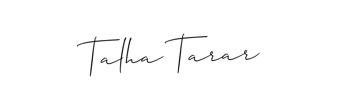 You should practise on your own different ways (Allison_Script) to write your name (Talha Tarar) in signature. don't let someone else do it for you. Talha Tarar signature style 2 images and pictures png