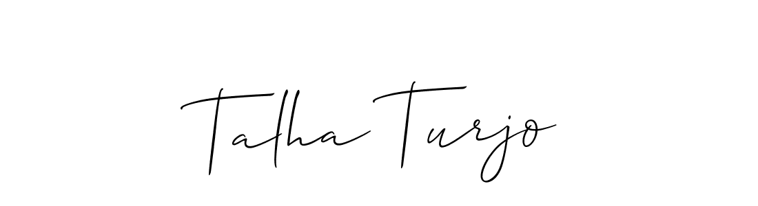 It looks lik you need a new signature style for name Talha Turjo. Design unique handwritten (Allison_Script) signature with our free signature maker in just a few clicks. Talha Turjo signature style 2 images and pictures png