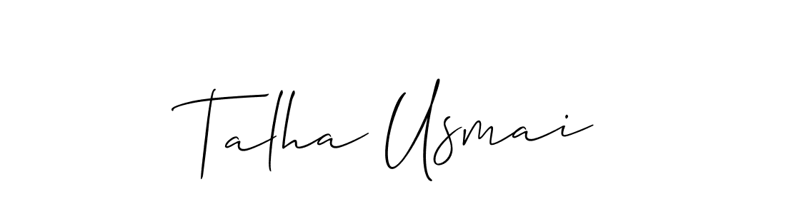 Also You can easily find your signature by using the search form. We will create Talha Usmai name handwritten signature images for you free of cost using Allison_Script sign style. Talha Usmai signature style 2 images and pictures png