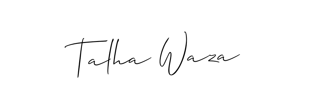 Use a signature maker to create a handwritten signature online. With this signature software, you can design (Allison_Script) your own signature for name Talha Waza. Talha Waza signature style 2 images and pictures png