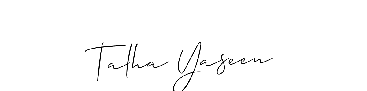 Talha Yaseen stylish signature style. Best Handwritten Sign (Allison_Script) for my name. Handwritten Signature Collection Ideas for my name Talha Yaseen. Talha Yaseen signature style 2 images and pictures png