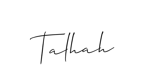 The best way (Allison_Script) to make a short signature is to pick only two or three words in your name. The name Talhah include a total of six letters. For converting this name. Talhah signature style 2 images and pictures png