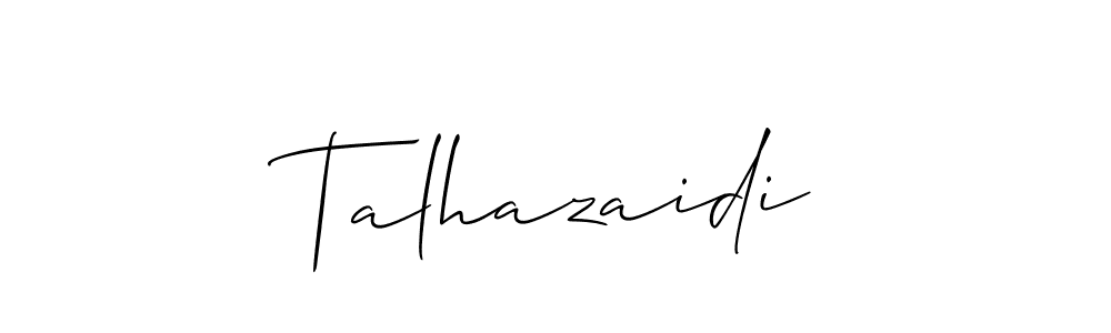 Also You can easily find your signature by using the search form. We will create Talhazaidi name handwritten signature images for you free of cost using Allison_Script sign style. Talhazaidi signature style 2 images and pictures png