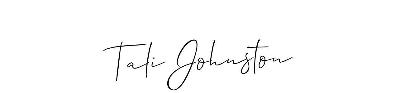 How to make Tali Johnston signature? Allison_Script is a professional autograph style. Create handwritten signature for Tali Johnston name. Tali Johnston signature style 2 images and pictures png