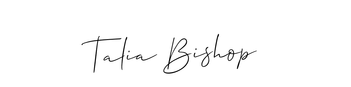 How to Draw Talia Bishop signature style? Allison_Script is a latest design signature styles for name Talia Bishop. Talia Bishop signature style 2 images and pictures png