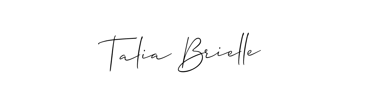 Design your own signature with our free online signature maker. With this signature software, you can create a handwritten (Allison_Script) signature for name Talia Brielle. Talia Brielle signature style 2 images and pictures png