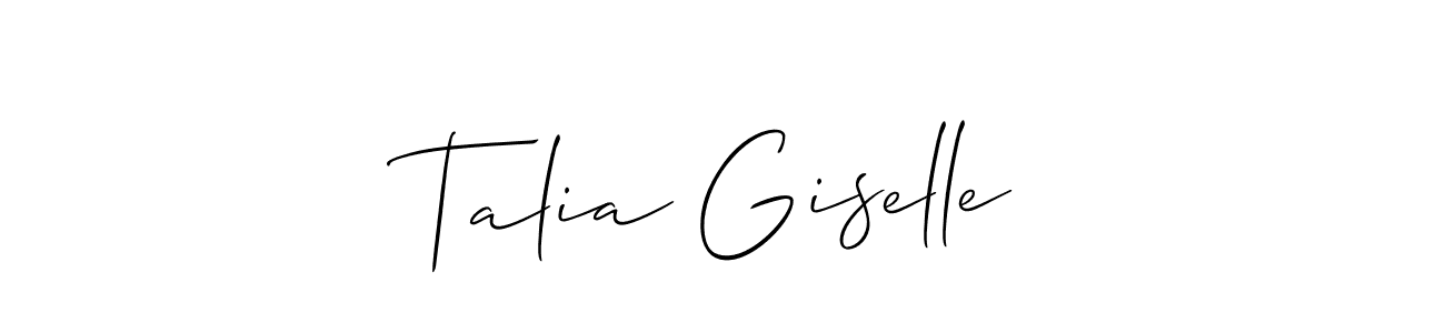 Similarly Allison_Script is the best handwritten signature design. Signature creator online .You can use it as an online autograph creator for name Talia Giselle. Talia Giselle signature style 2 images and pictures png